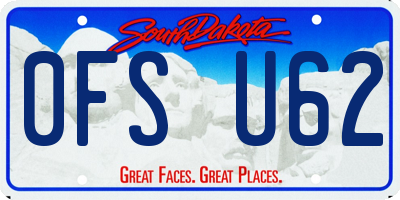 SD license plate 0FSU62