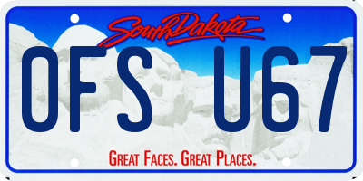 SD license plate 0FSU67