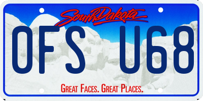 SD license plate 0FSU68