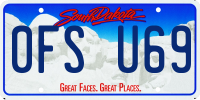 SD license plate 0FSU69