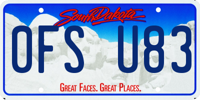 SD license plate 0FSU83