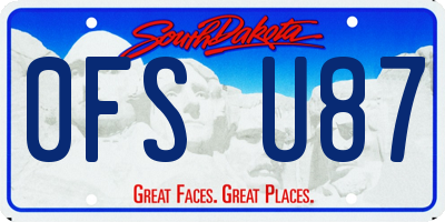 SD license plate 0FSU87