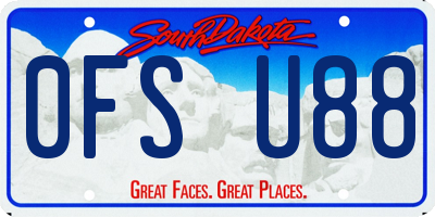 SD license plate 0FSU88