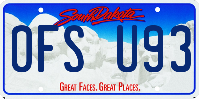 SD license plate 0FSU93