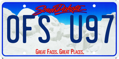 SD license plate 0FSU97