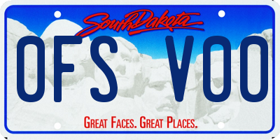 SD license plate 0FSV00