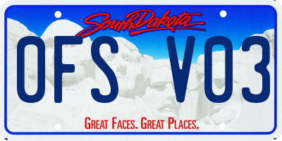 SD license plate 0FSV03