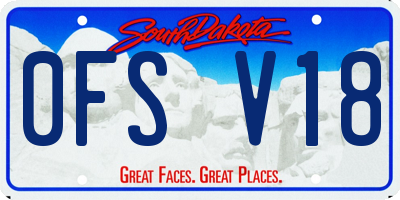 SD license plate 0FSV18