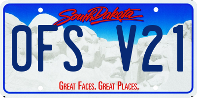 SD license plate 0FSV21