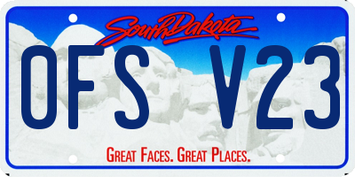 SD license plate 0FSV23