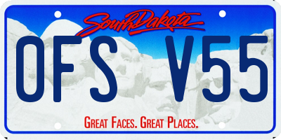 SD license plate 0FSV55