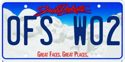 SD license plate 0FSW02