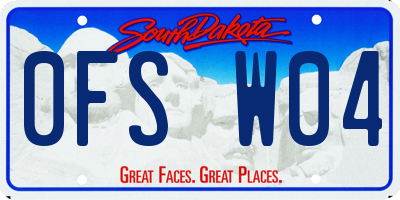 SD license plate 0FSW04