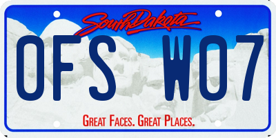 SD license plate 0FSW07
