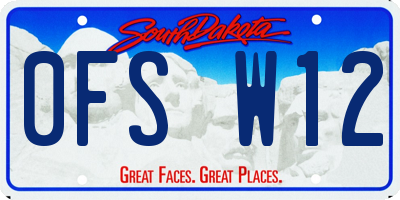 SD license plate 0FSW12