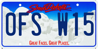 SD license plate 0FSW15