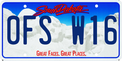 SD license plate 0FSW16