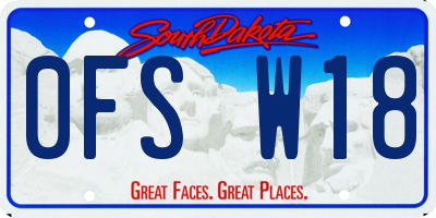 SD license plate 0FSW18