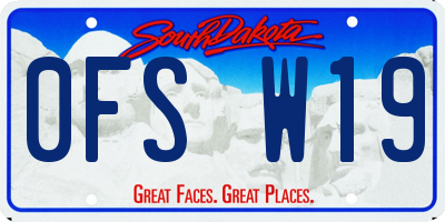 SD license plate 0FSW19