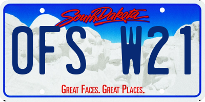 SD license plate 0FSW21