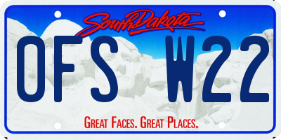 SD license plate 0FSW22
