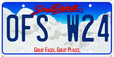 SD license plate 0FSW24
