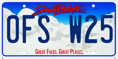 SD license plate 0FSW25