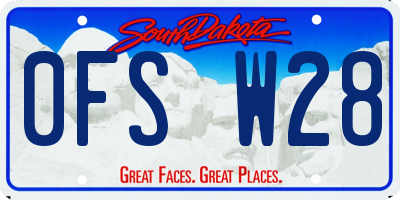 SD license plate 0FSW28