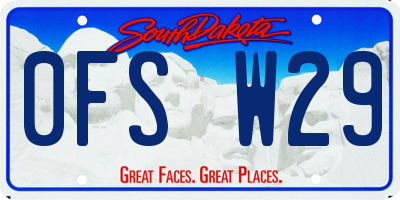 SD license plate 0FSW29