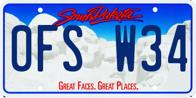SD license plate 0FSW34