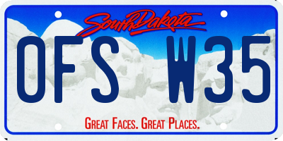 SD license plate 0FSW35