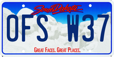 SD license plate 0FSW37