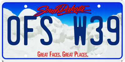 SD license plate 0FSW39