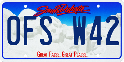 SD license plate 0FSW42