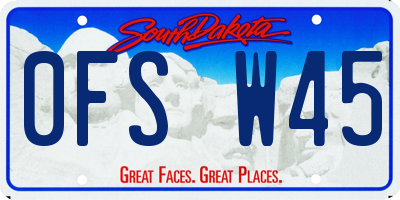 SD license plate 0FSW45