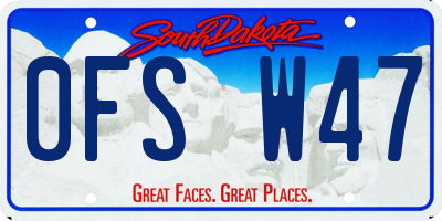 SD license plate 0FSW47