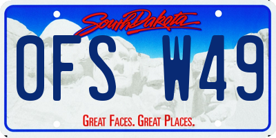 SD license plate 0FSW49