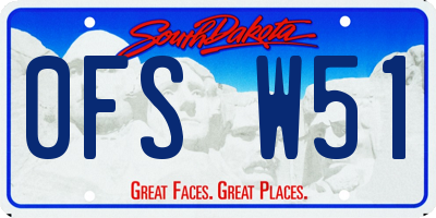 SD license plate 0FSW51