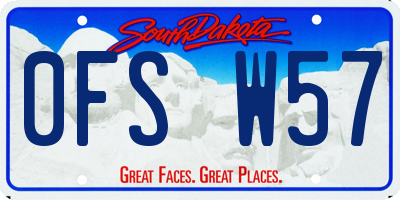 SD license plate 0FSW57