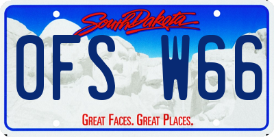 SD license plate 0FSW66
