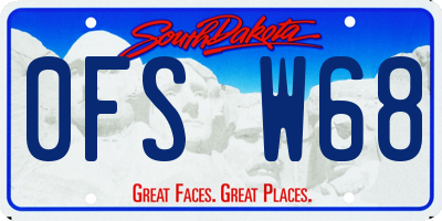 SD license plate 0FSW68