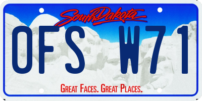 SD license plate 0FSW71