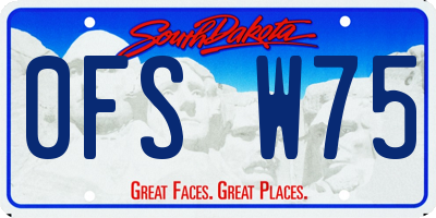 SD license plate 0FSW75