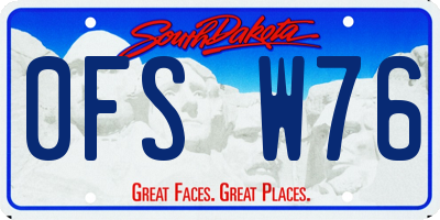 SD license plate 0FSW76