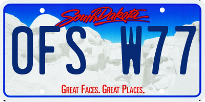 SD license plate 0FSW77