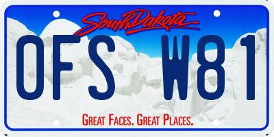 SD license plate 0FSW81
