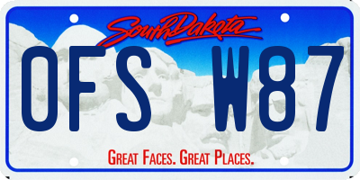 SD license plate 0FSW87