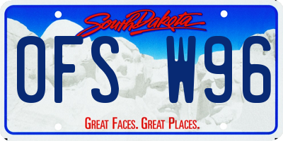 SD license plate 0FSW96