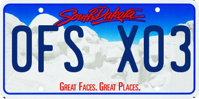 SD license plate 0FSX03