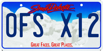 SD license plate 0FSX12